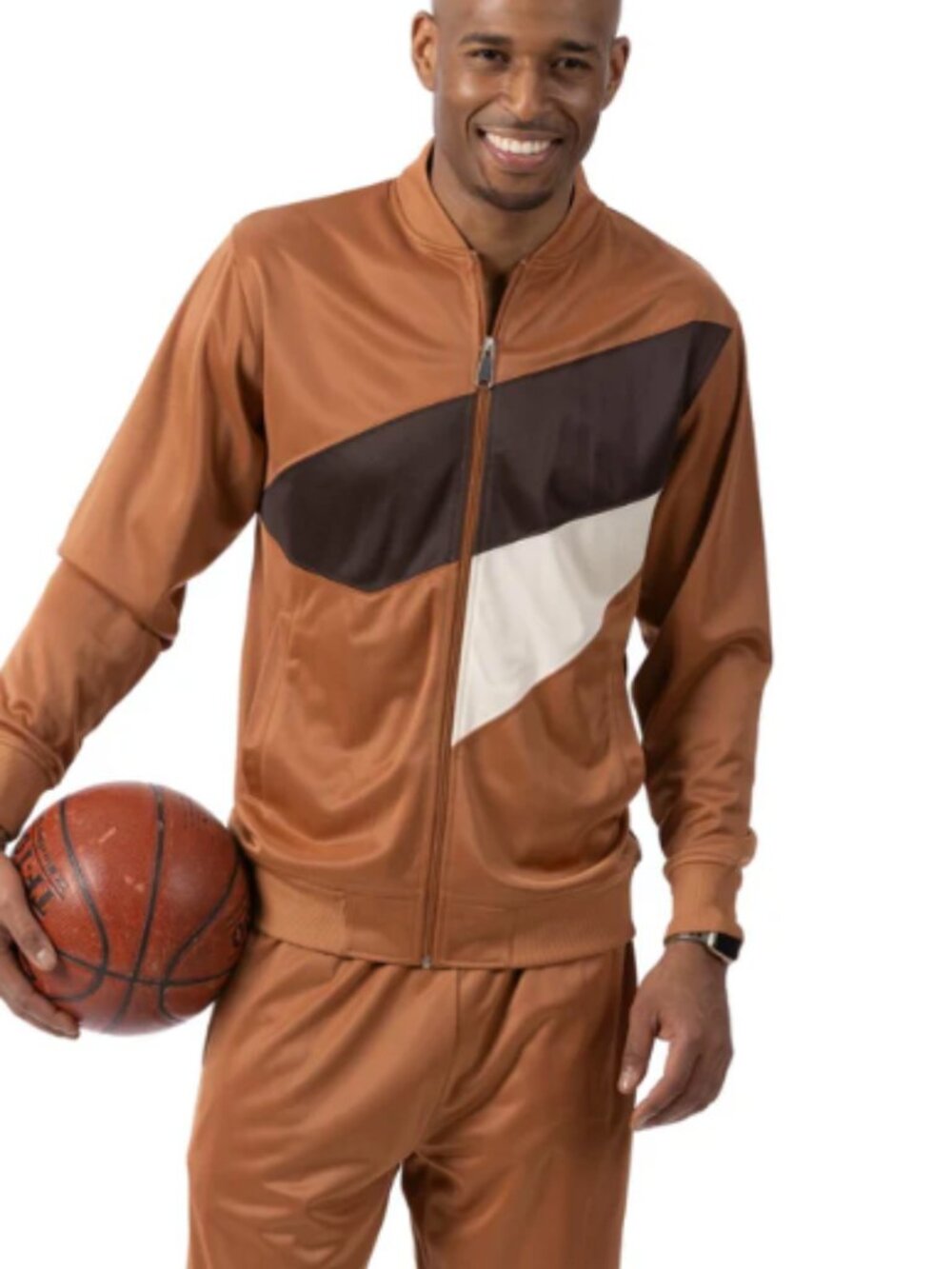 MONTIQUE Men's  CAMEL 2 Piece Color. block Tracksuit -  JS-31